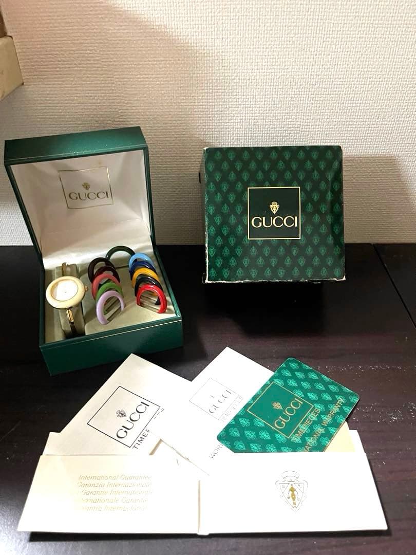 【完備品/保証書付き】GUCCI チェンジベゼル　11/12.2 クォーツ腕時計