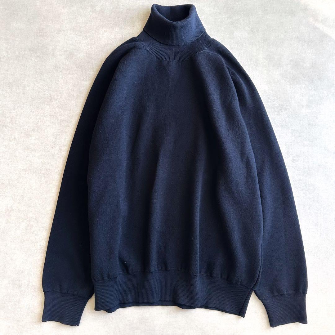 美品▲SLOANE スローン//タートルネックニット▲ネイビー