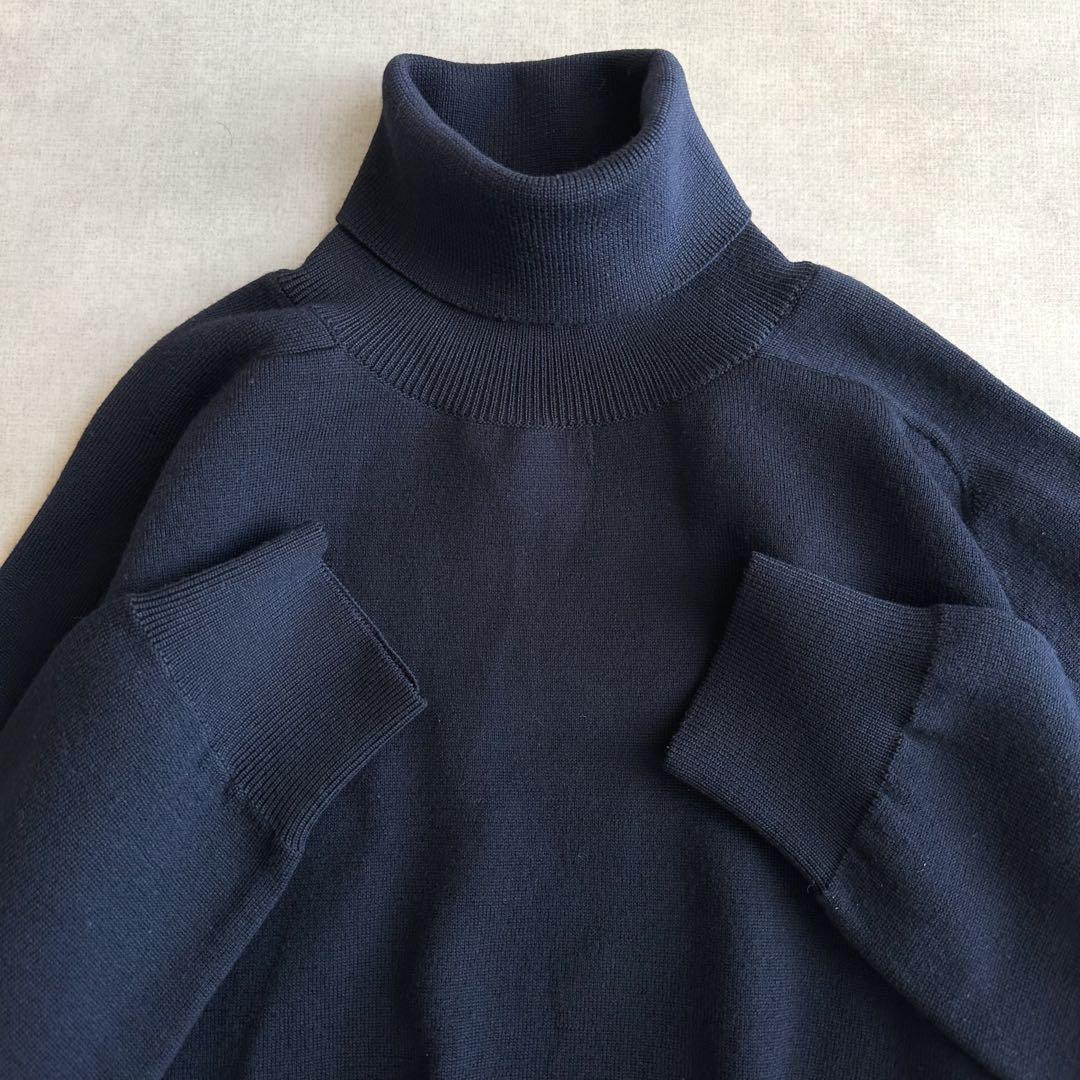 美品▲SLOANE スローン//タートルネックニット▲ネイビー