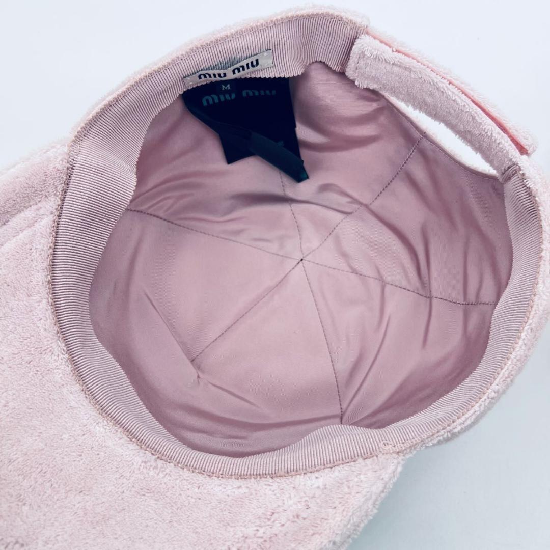 MIU MIU ミュウミュウ 起毛　5HC179 キャップ ピンク系 コットン