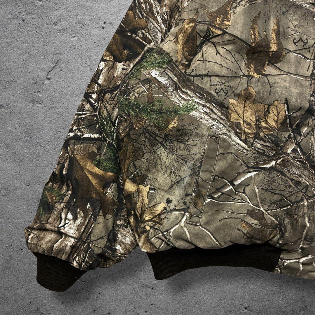 リアルツリーアクティブジャケット2XLリバーシブルブラウン中綿パーカーストリート