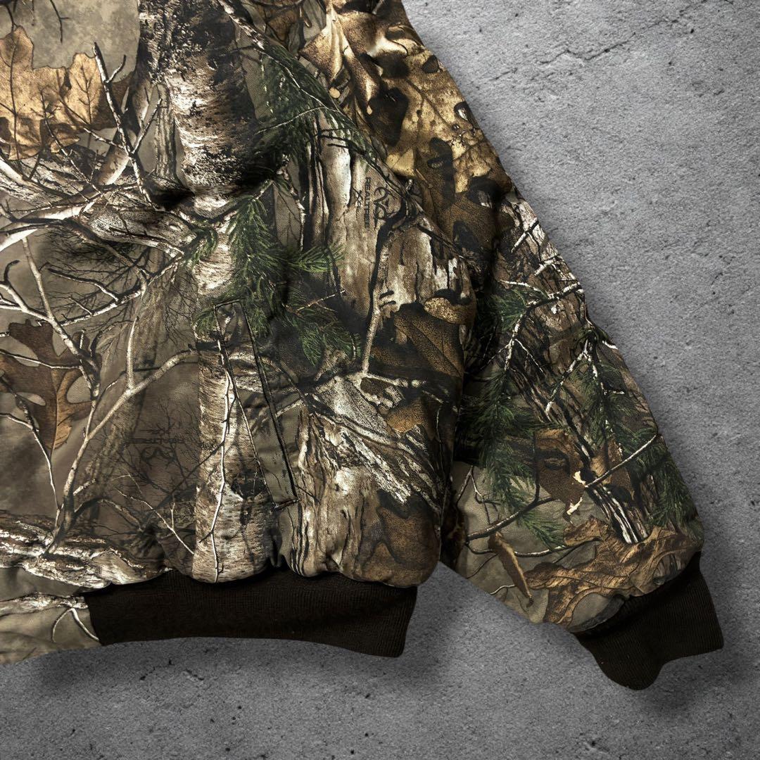 リアルツリーアクティブジャケット2XLリバーシブルブラウン中綿パーカーストリート