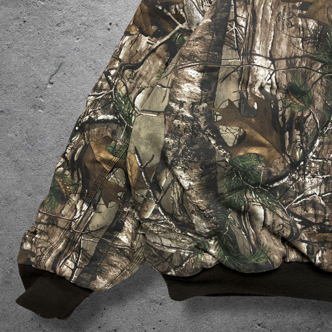 リアルツリーアクティブジャケット2XLリバーシブルブラウン中綿パーカーストリート