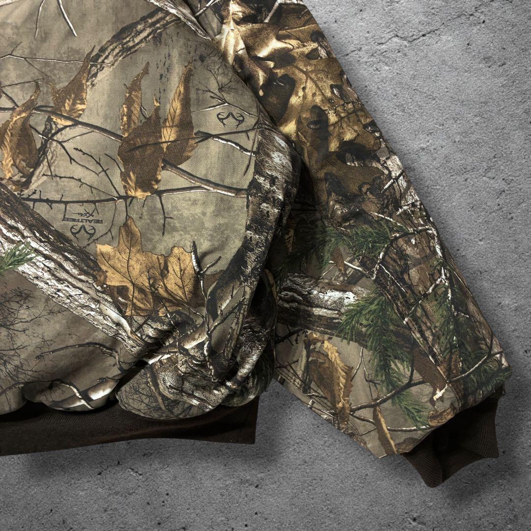 リアルツリーアクティブジャケット2XLリバーシブルブラウン中綿パーカーストリート