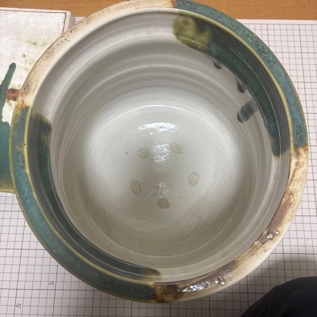 茶道具　陶器 陶板、水差し セット手描き 魚のモチーフ