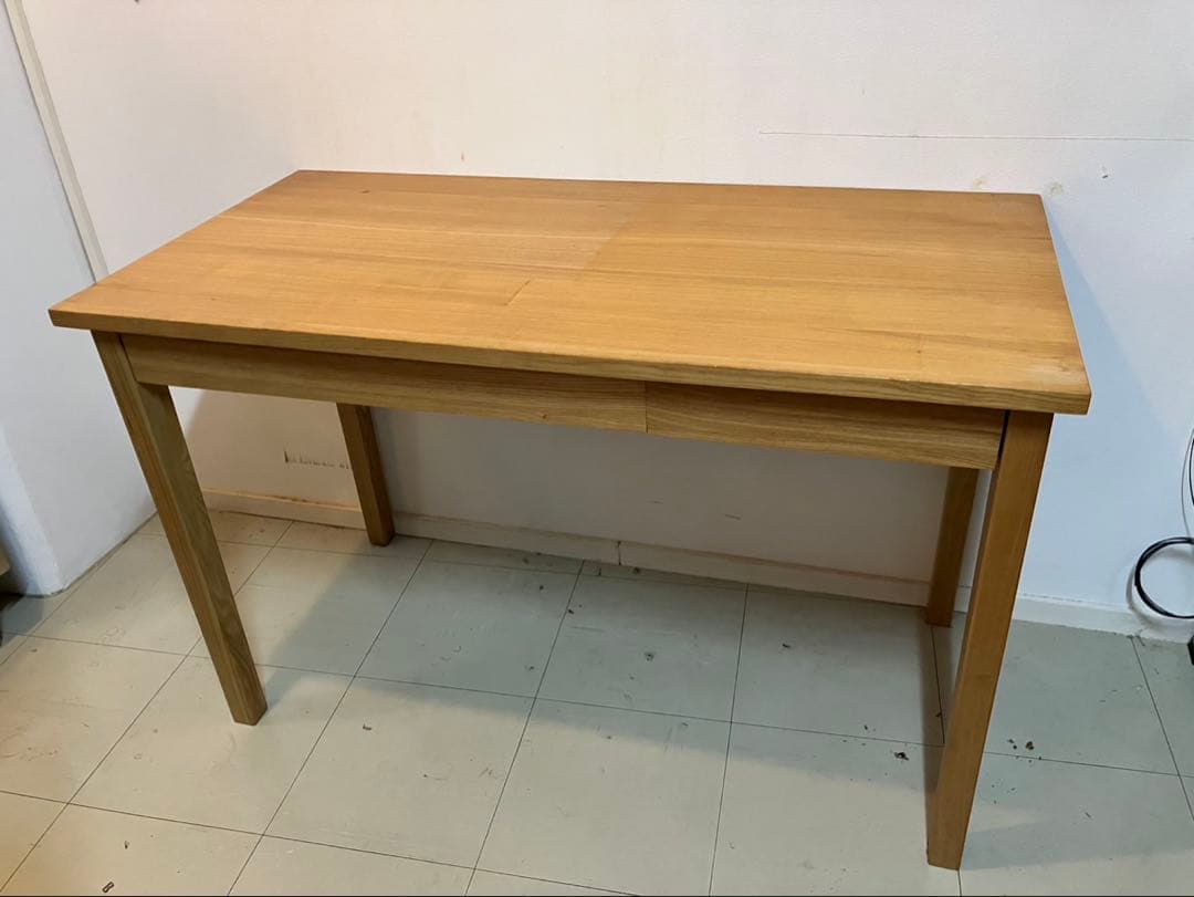 再出品 /あき　無印良品　タモ材デスク　事務机　学習机　木製机　引き出し付