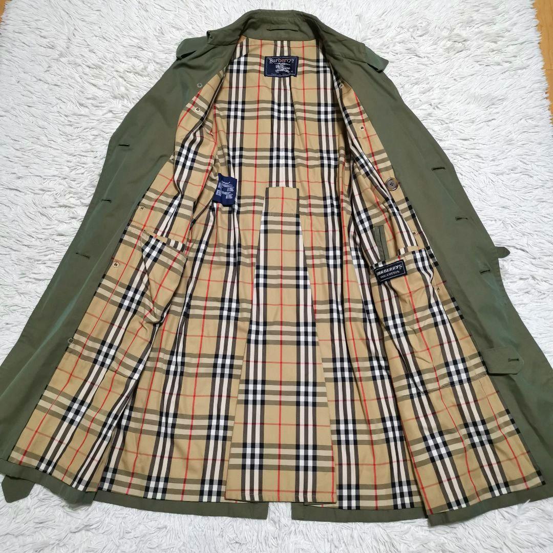 英国製 バーバリー トレンチコート ノバチェック 人気色 玉虫 着丈113