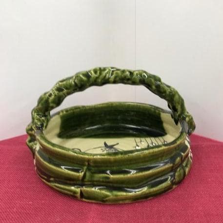 お値下げしました。美濃焼織部　手付き鉢