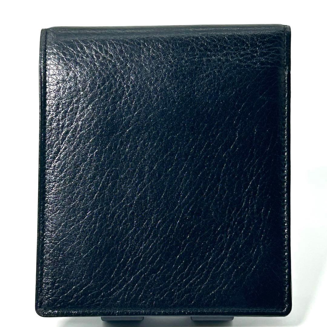 Yves Saint Laurent イブサンローラン 二つ折り財布 黒 レザー