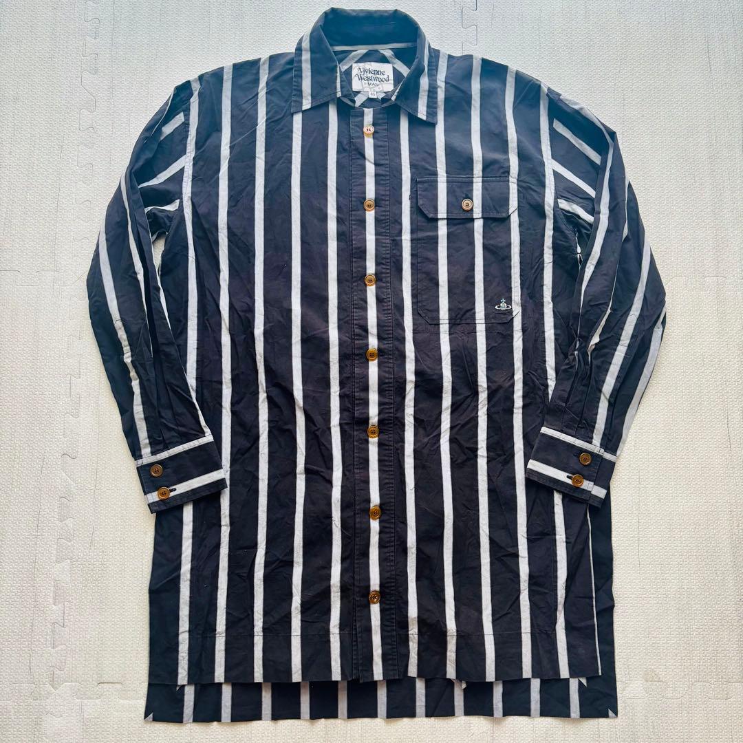 【希少】Vivienne Westwood ストライプ ロングシャツコート
