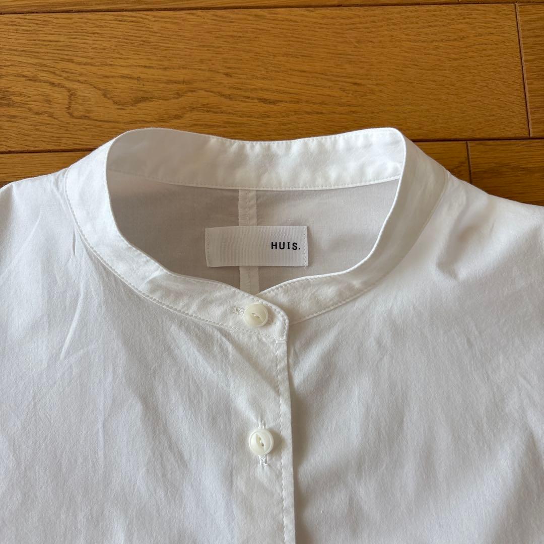 め*こ様 HUIS オーガニックコットンバンドカラー半袖ワイドブラウス