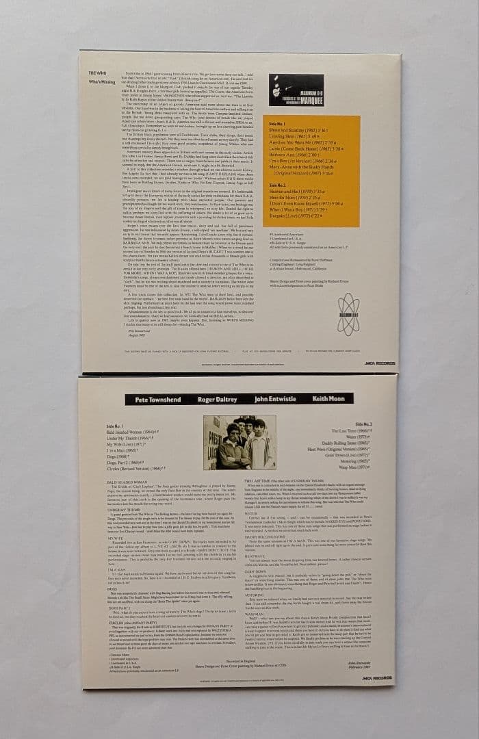 洋楽 The Who Who's Missing & Two's Missing