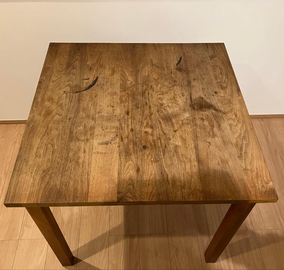 無印良品 muji 無垢材 ウォールナット ダイニングテーブル 80サイズ