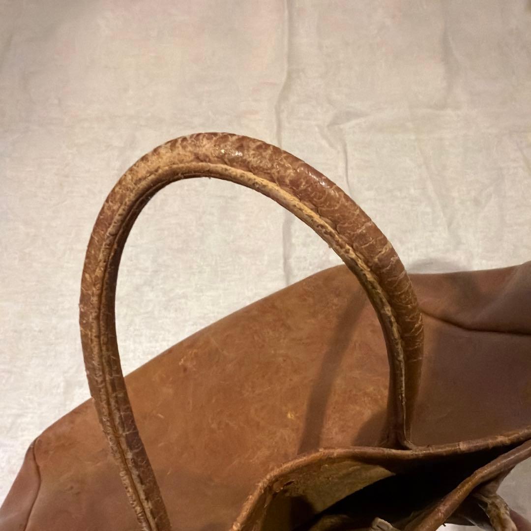 llbean レザートート　ビンテージ　筆記体タグ　60s