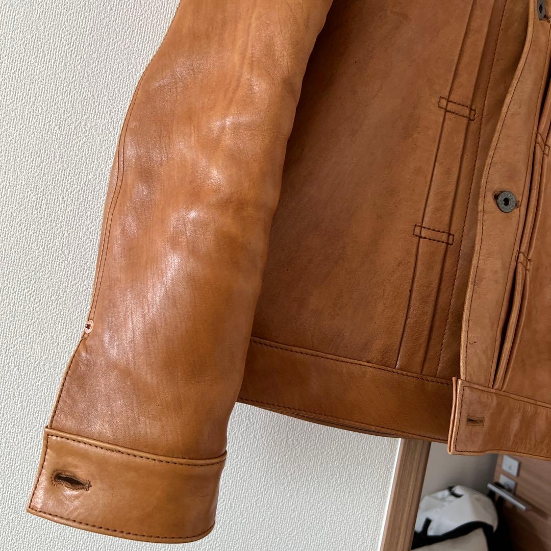y2レザー　　ホースハイド　柿渋　大戦