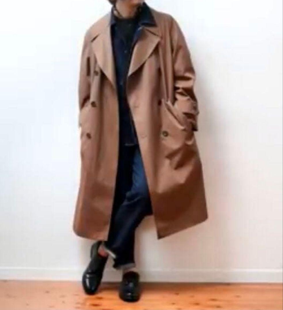 ユニクロU ブロックテックトレンチコート ブラウンL 20SS