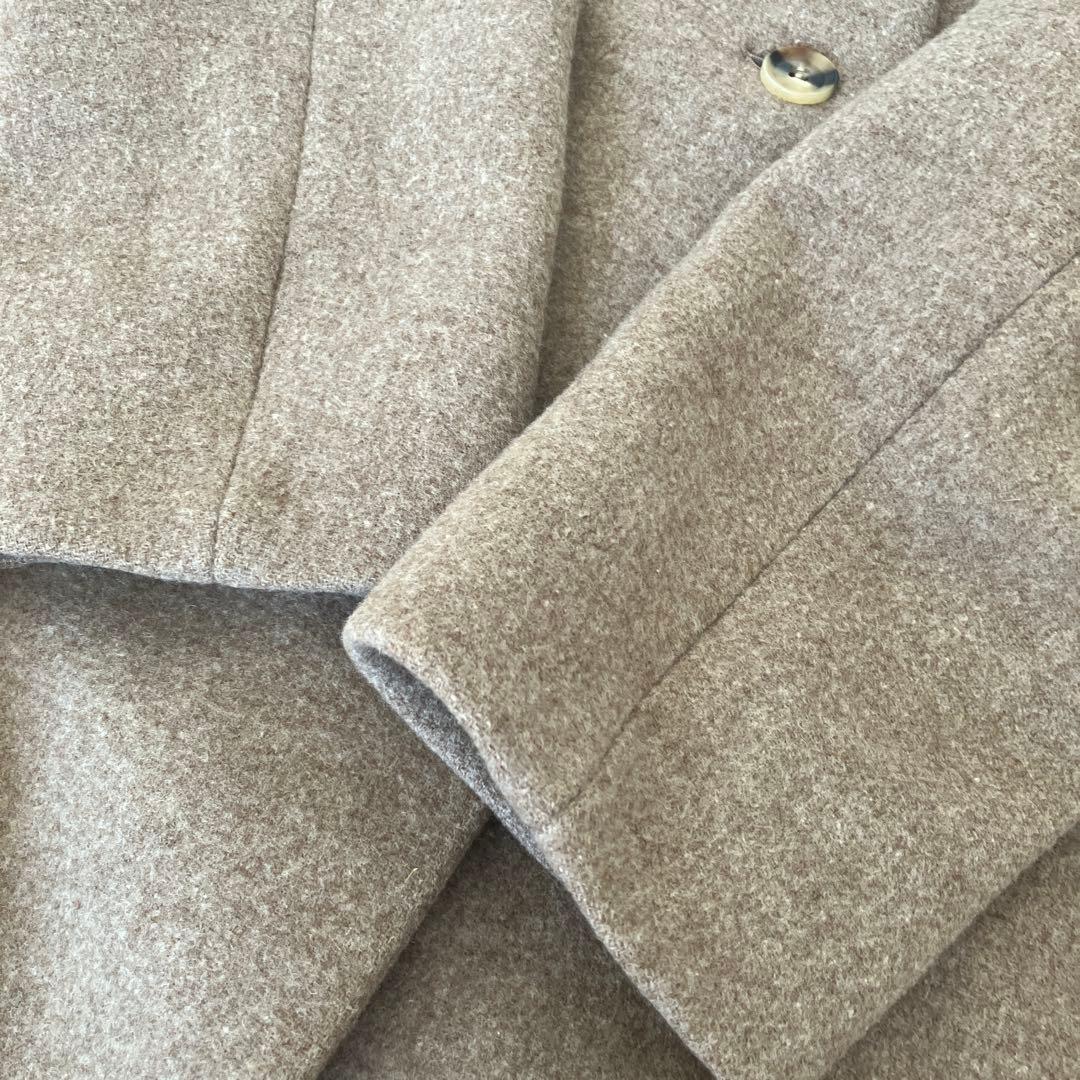 【美品】IENA ノーカラー ロングコート ウール 日本製 サイズ38 M