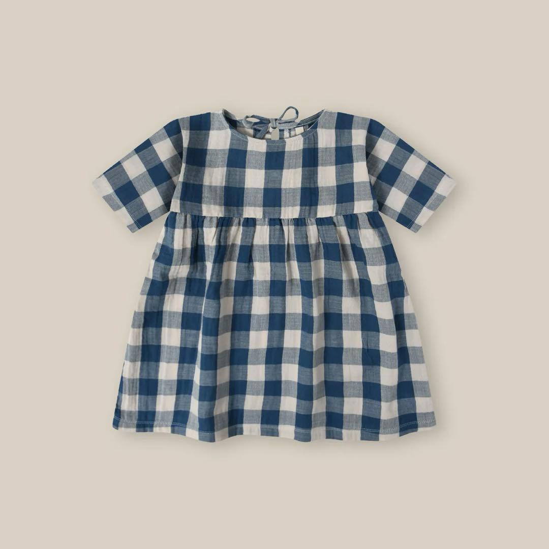 ワンピース organic zoo Blue Gingham Bella Dress