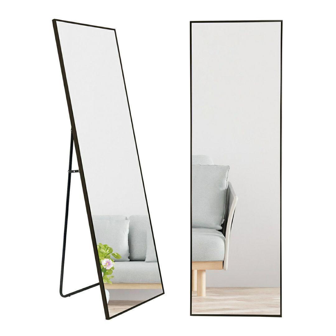 スタンド ミラー 全身鏡 160cmx50cm シルバー 1425