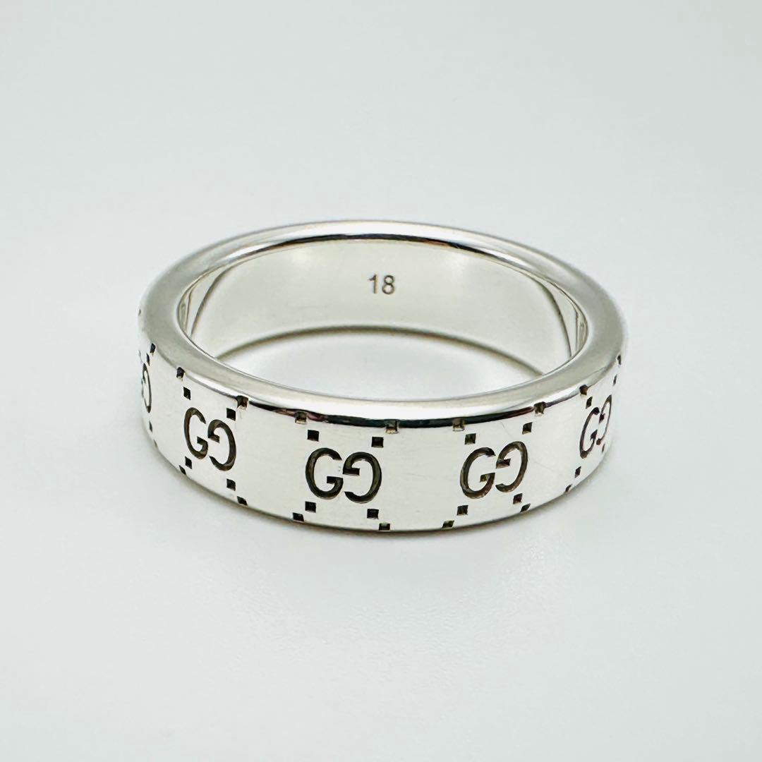 GUCCI グッチ　GG シグネチャ　シルバーリング　Ag925 18刻印