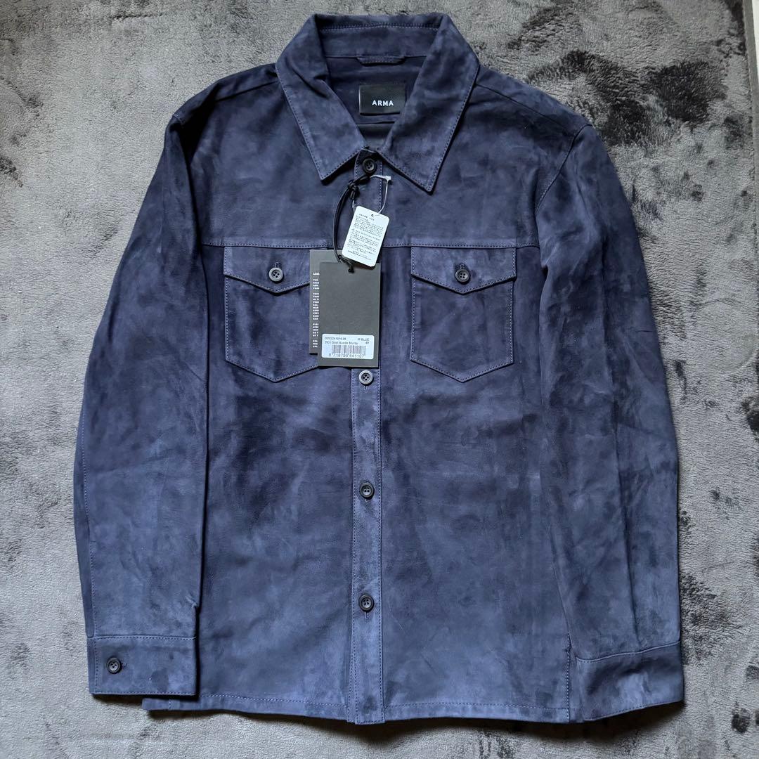 ARMA DEX ゴートスエード ネイビーシャツジャケット　本日限定特価