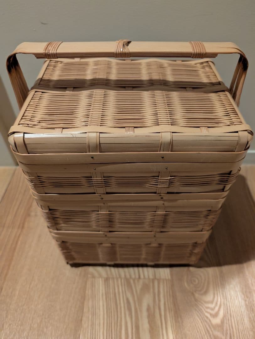 鹿児島 竹 三段重 民藝 美品