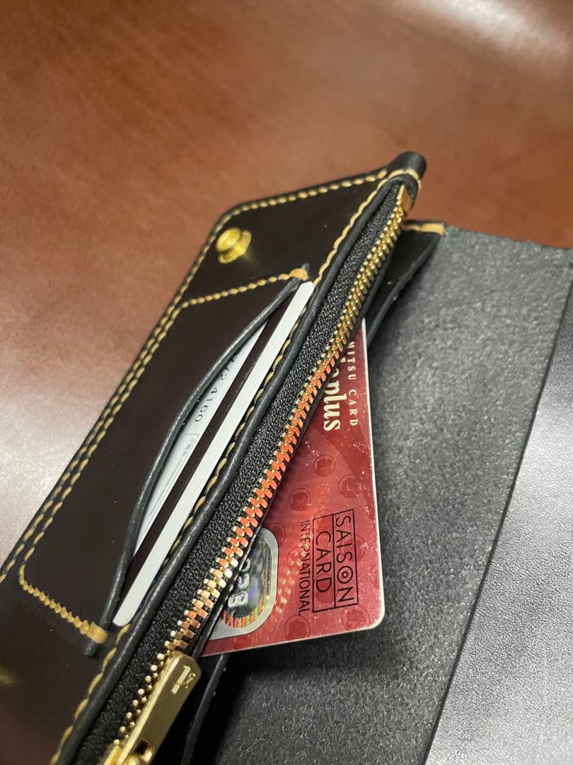 ハンドメイド　トラッカーウォレット　真鍮　ブラス　YKK エクセラ　長財布
