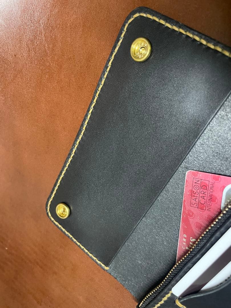 ハンドメイド　トラッカーウォレット　真鍮　ブラス　YKK エクセラ　長財布