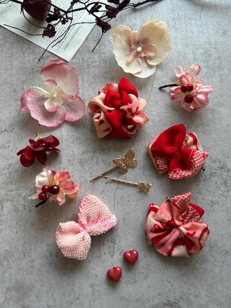 k*9様 七五三　七五三髪飾り　ヘッドドレス　着物髪飾り　リメイク髪飾り　054