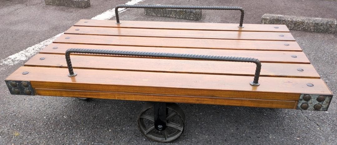 〈たのめる便・現状渡し〉トロリーテーブル ヴィンテージ風