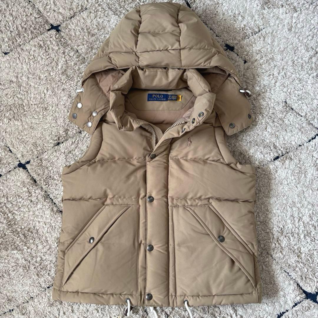 【極美品✨】ポロラルフローレン　ダウンベスト　フード　現行タグ　ポニー刺繍　XS