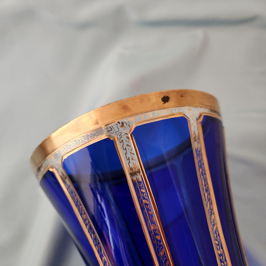 ボヘミアンガラス パネル 金彩 花瓶