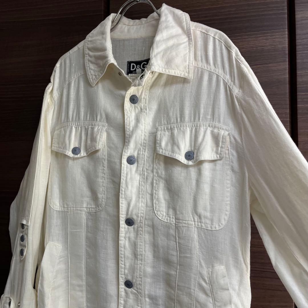 D&G ドルチェ&ガッバーナ リネン シャツジャケット イタリア製 M