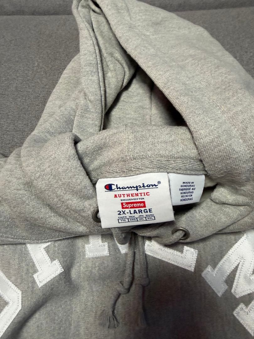 Supreme×Champion HoodedSweatshirt 2XLグレー