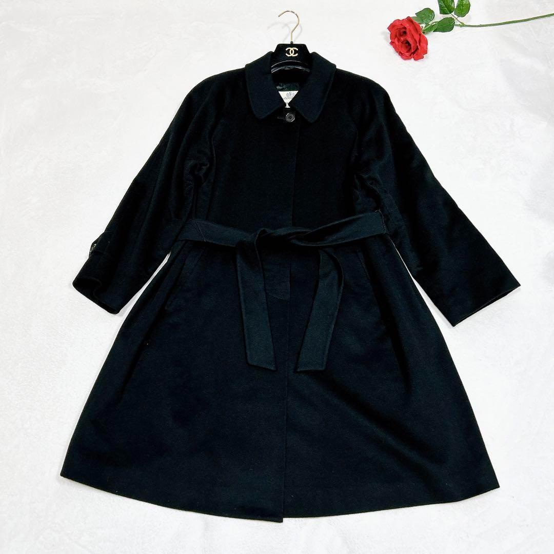 新品同様✨　アクアスキュータム　トレンチコート　カシミヤ　100% ブラック