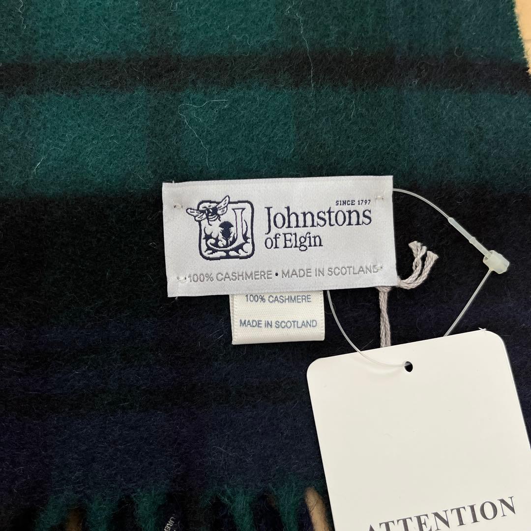 【新品、未使用、タグ付き】ジョンストンズ、カシミヤ100%大判ストール