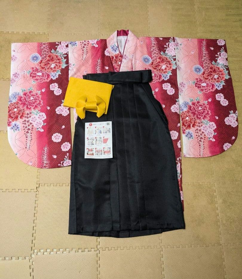 卒業式　簡易袴5点セット　小学生　150サイズ