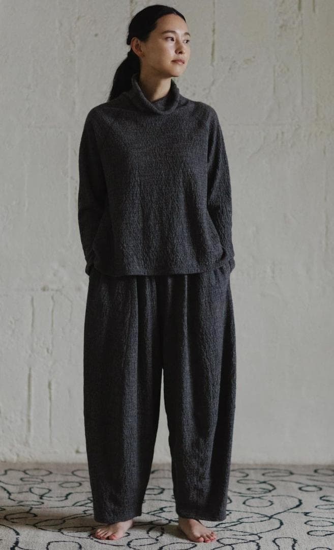 ババグーリ☆21年冬☆アルパカウールワイドPOクシュ襟ニット☆ベージュ☆美品です