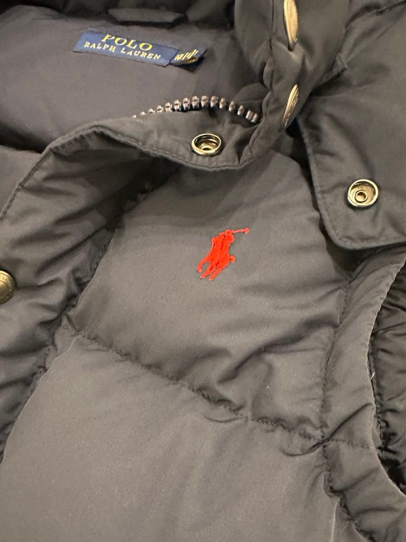 ラルフローレン　ネイビー フード付き ダウンベスト