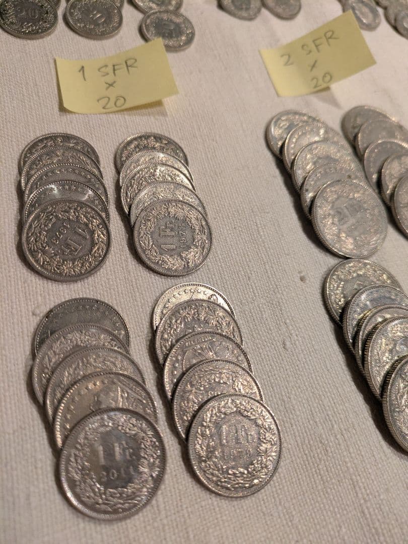 【DeppCoin 】スイスフラン 1,2フラン硬貨のみ 60フラン分
