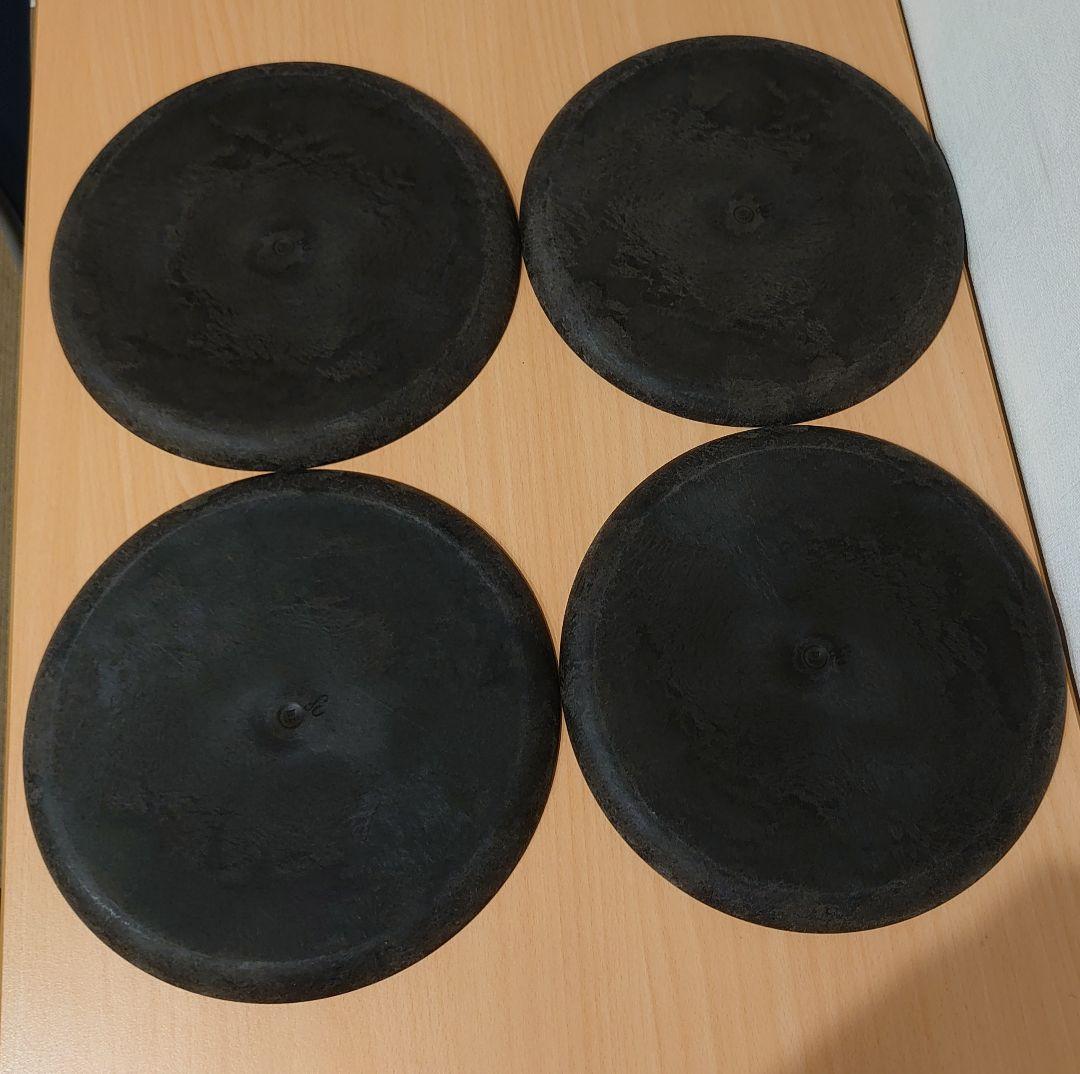 エイラス中皿ウェーブ杉皮ブラック22cm 4枚