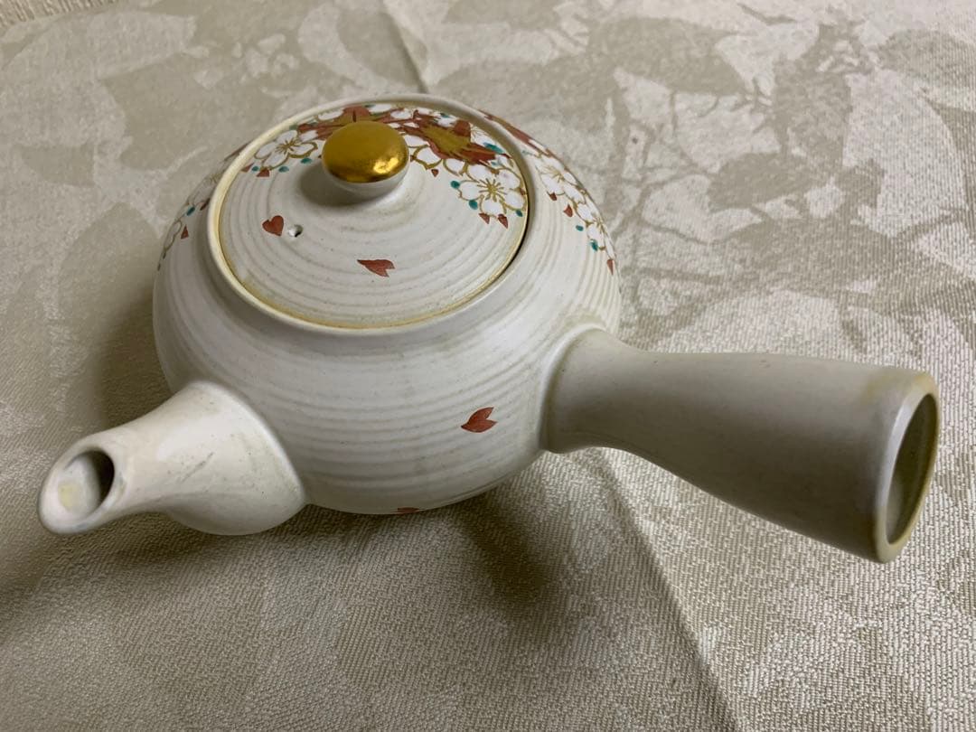 美品 京都雲楽窯 茶器セット 京焼清水焼 桜もみじ 陶器 湯呑み茶碗 急須 ペア
