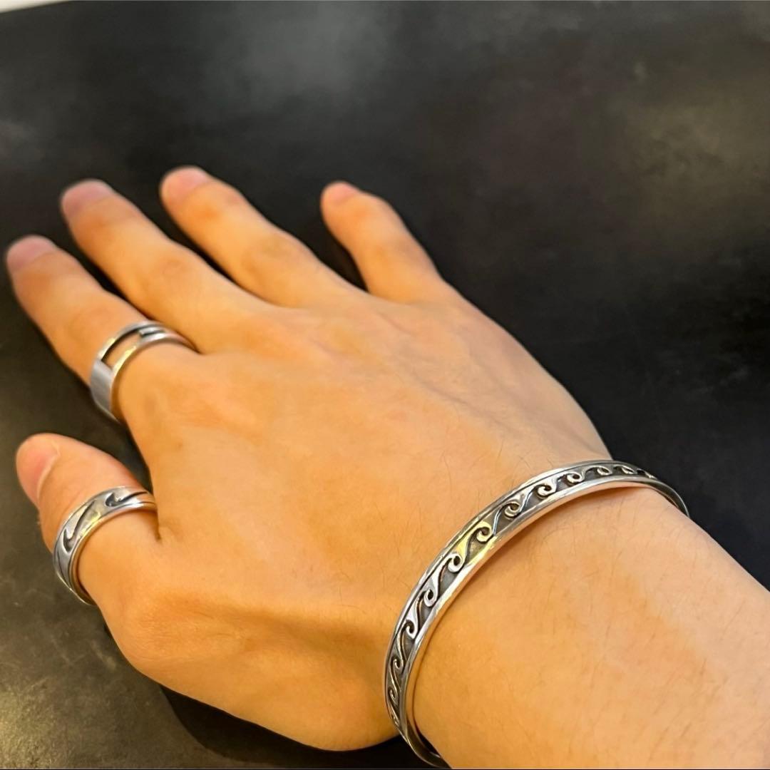 SILVER925 WAVE DESIGN BANGLE/シルバー/バングル