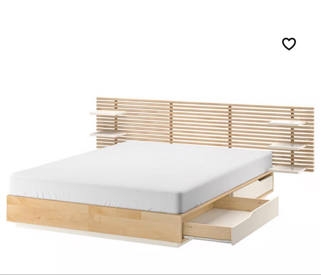 IKEA ベッドフレーム マンダール　引き出し付き