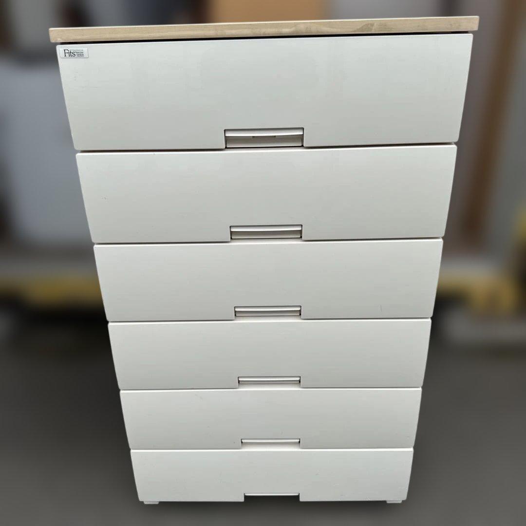 Fits フィッツ 6段 プラスチックチェスト ホワイト 衣装ケース 収納ケース