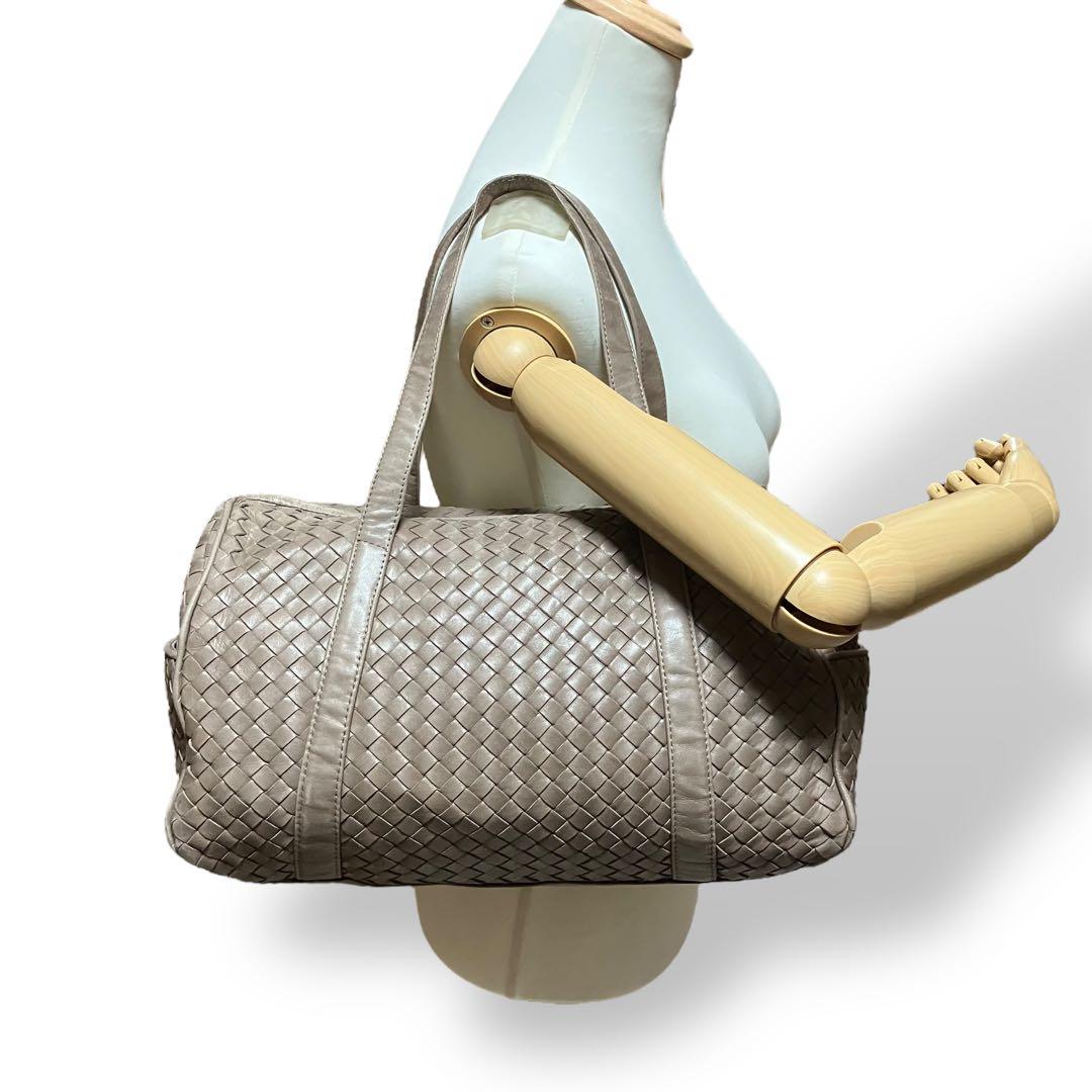 良品 2003 BOTTEGA VENETA ボストンバッグ レザー グレージュ