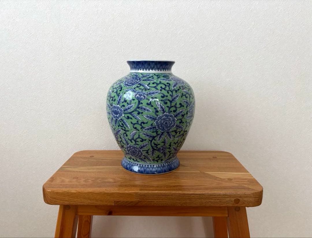 SALE✩.*˚美濃焼 三洋陶器 龍峰窯 花風流 染付花瓶