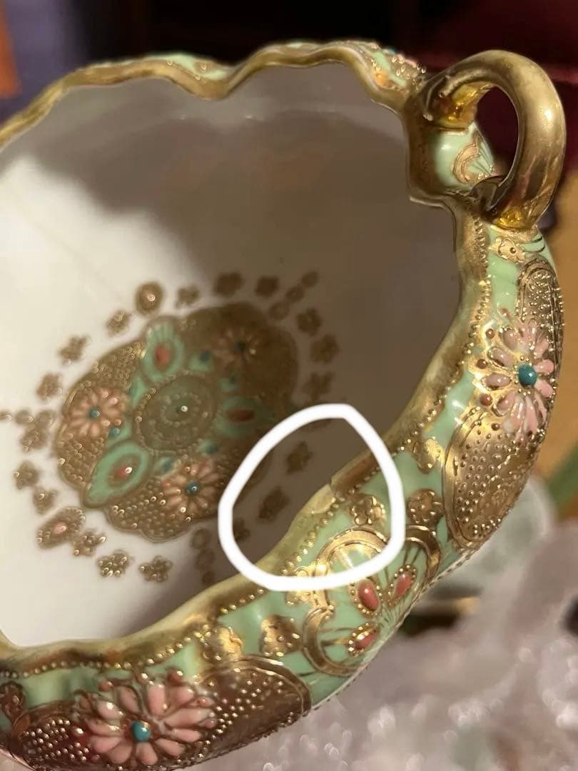 オールドノリタケ　メイプルリーフ印　金彩装飾　陶器ボウル