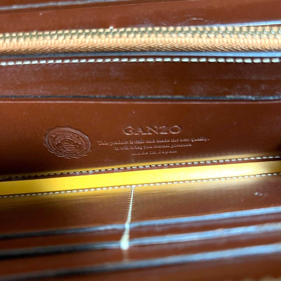 GANZO 長財布 ブライドルカジュアル レザー ブラウン ラウンドファスナー