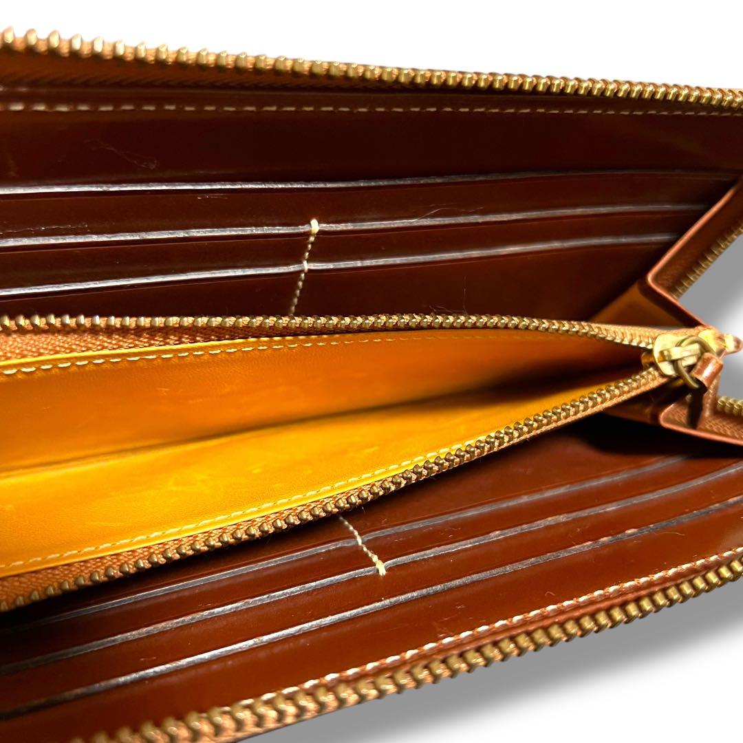 GANZO 長財布 ブライドルカジュアル レザー ブラウン ラウンドファスナー